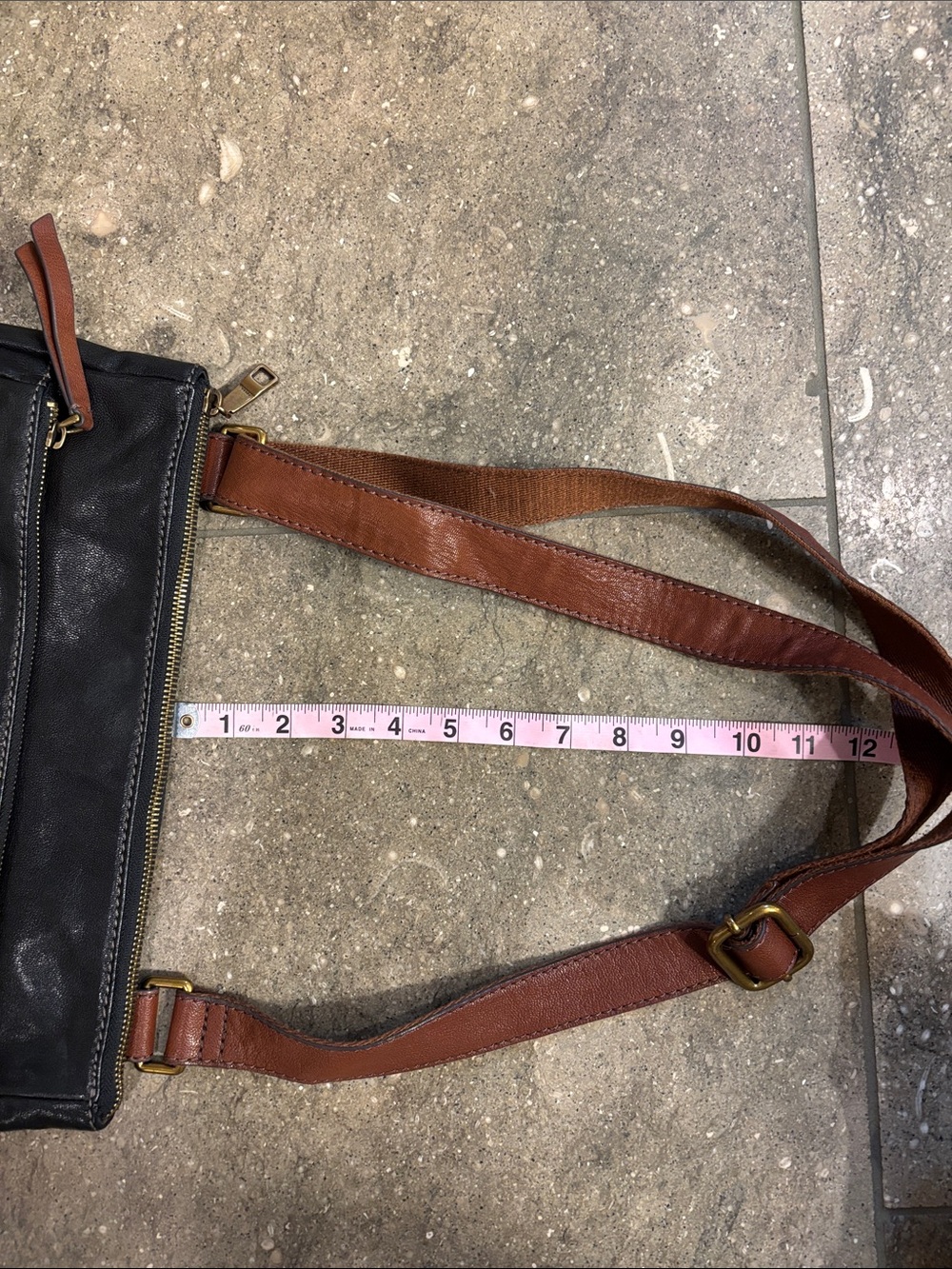 Fossil convertible crossbody, black leather - Picture 8 of 16
